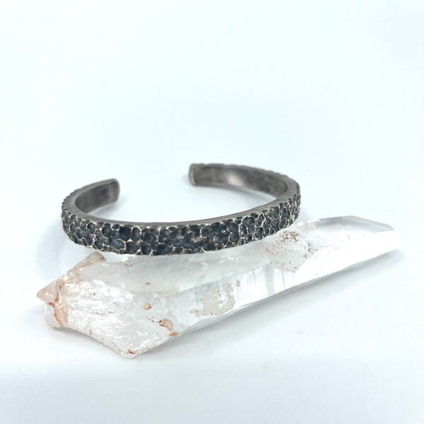 Pitted silver cuff