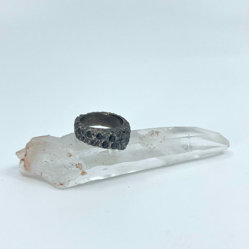 Pitted labradorite ring #1